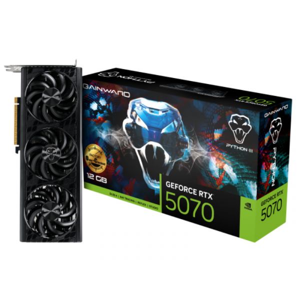 Gainward Videókártya RTX 5070 Python III OC 12GB (NE75070S19K9-GB2050T)